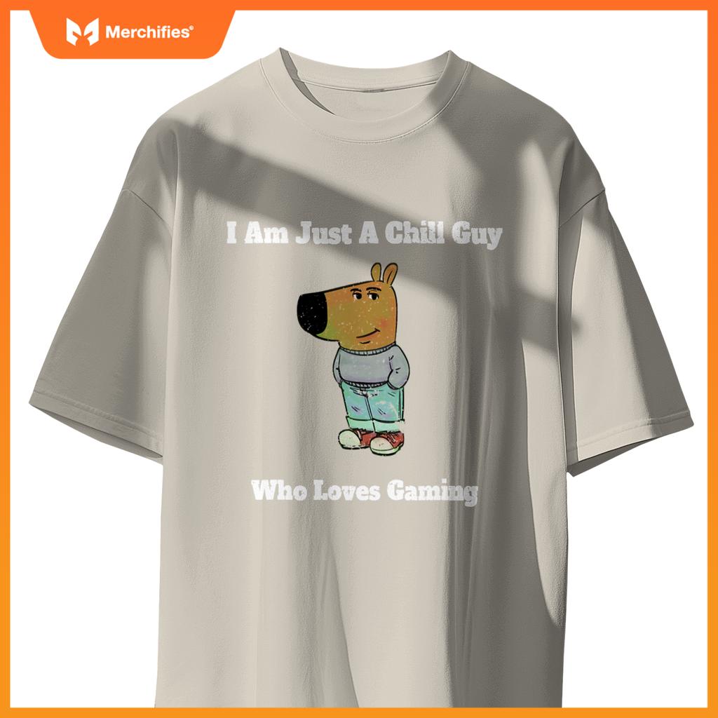I am Just a Chill Guy Who Loves Gaming Funny Gamer Dog Meme T-Shirt