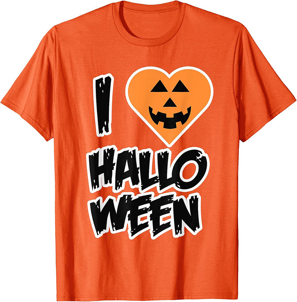 I love Halloween for Men and Women - Pumpkin Halloween T-Shirt