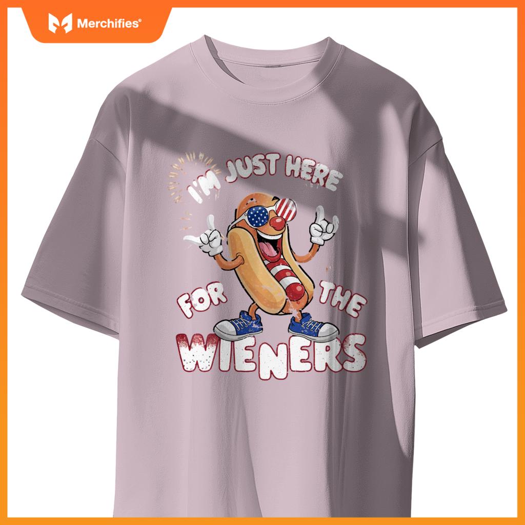 I'm Just Here For The Weiners 4th of July Patriotic Hot Dog T-Shirt