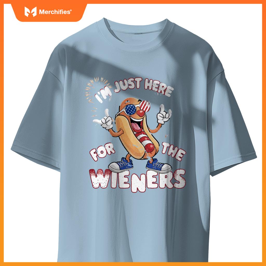 I'm Just Here For The Weiners 4th of July Patriotic Hot Dog T-Shirt