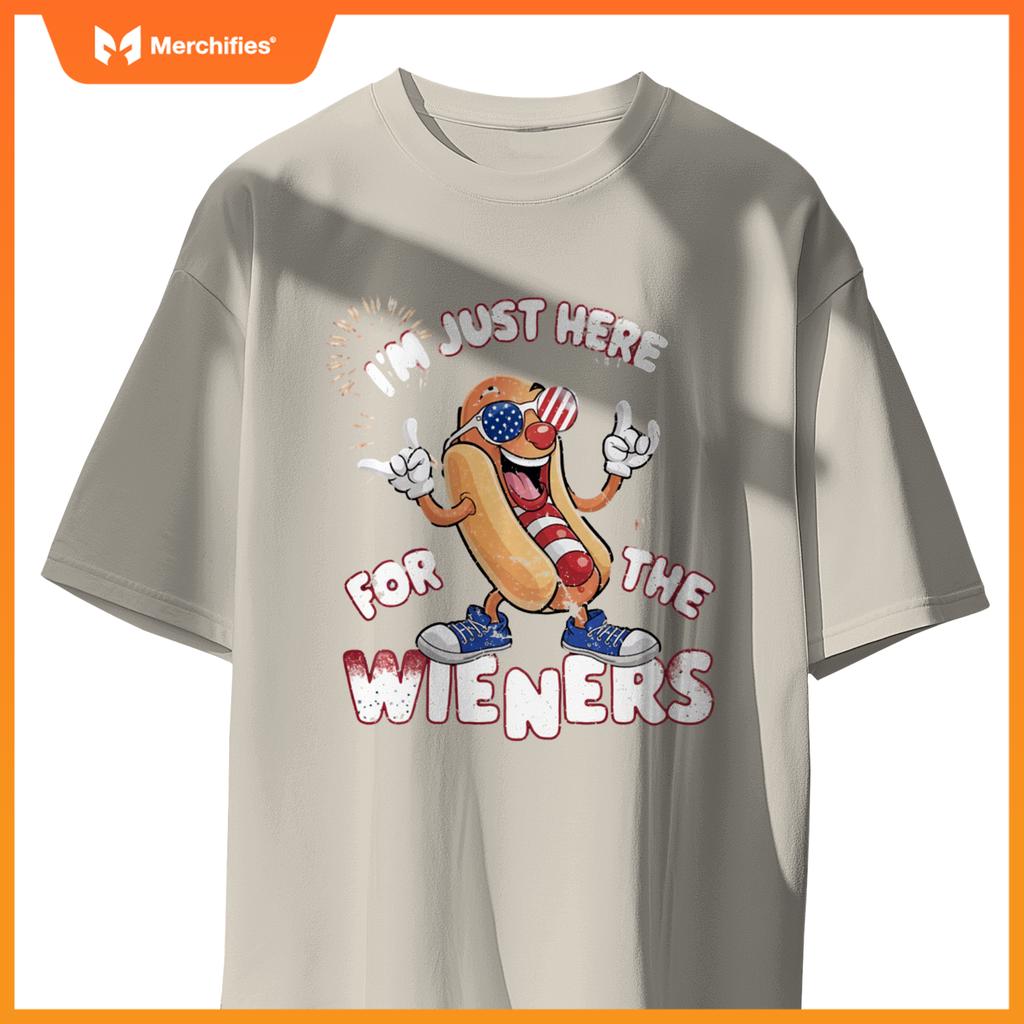 I'm Just Here For The Weiners 4th of July Patriotic Hot Dog T-Shirt