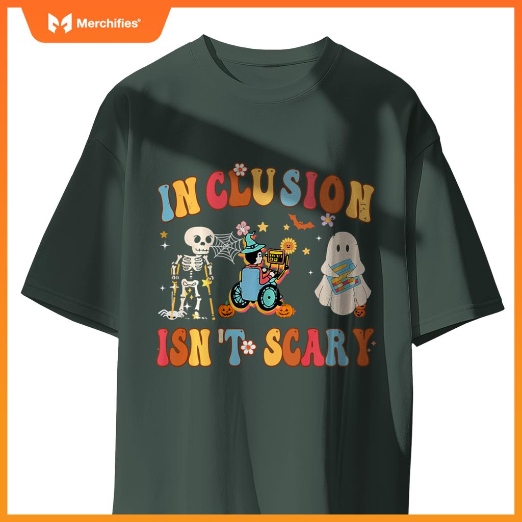 Inclusion Isn't Scary Teacher Skeleton Ghost Cute Halloween