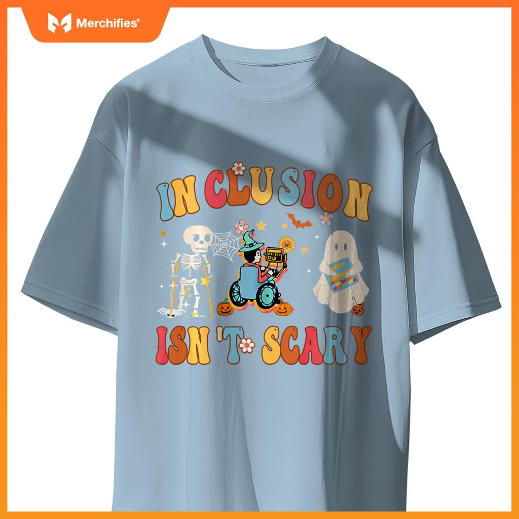 Inclusion Isn't Scary Teacher Skeleton Ghost Cute Halloween