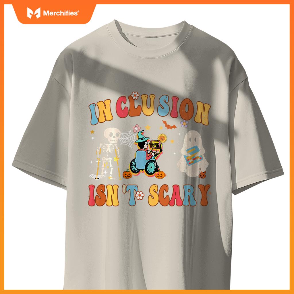 Inclusion Isn't Scary Teacher Skeleton Ghost Cute Halloween