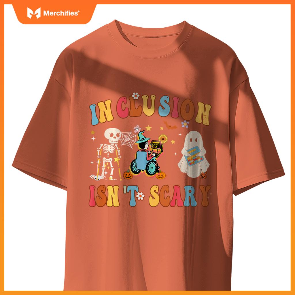 Inclusion Isn't Scary Teacher Skeleton Ghost Cute Halloween
