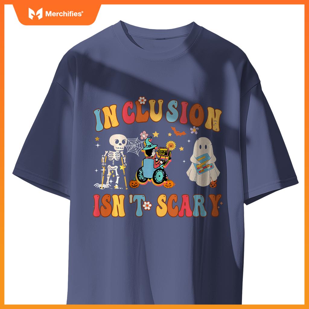 Inclusion Isn't Scary Teacher Skeleton Ghost Cute Halloween