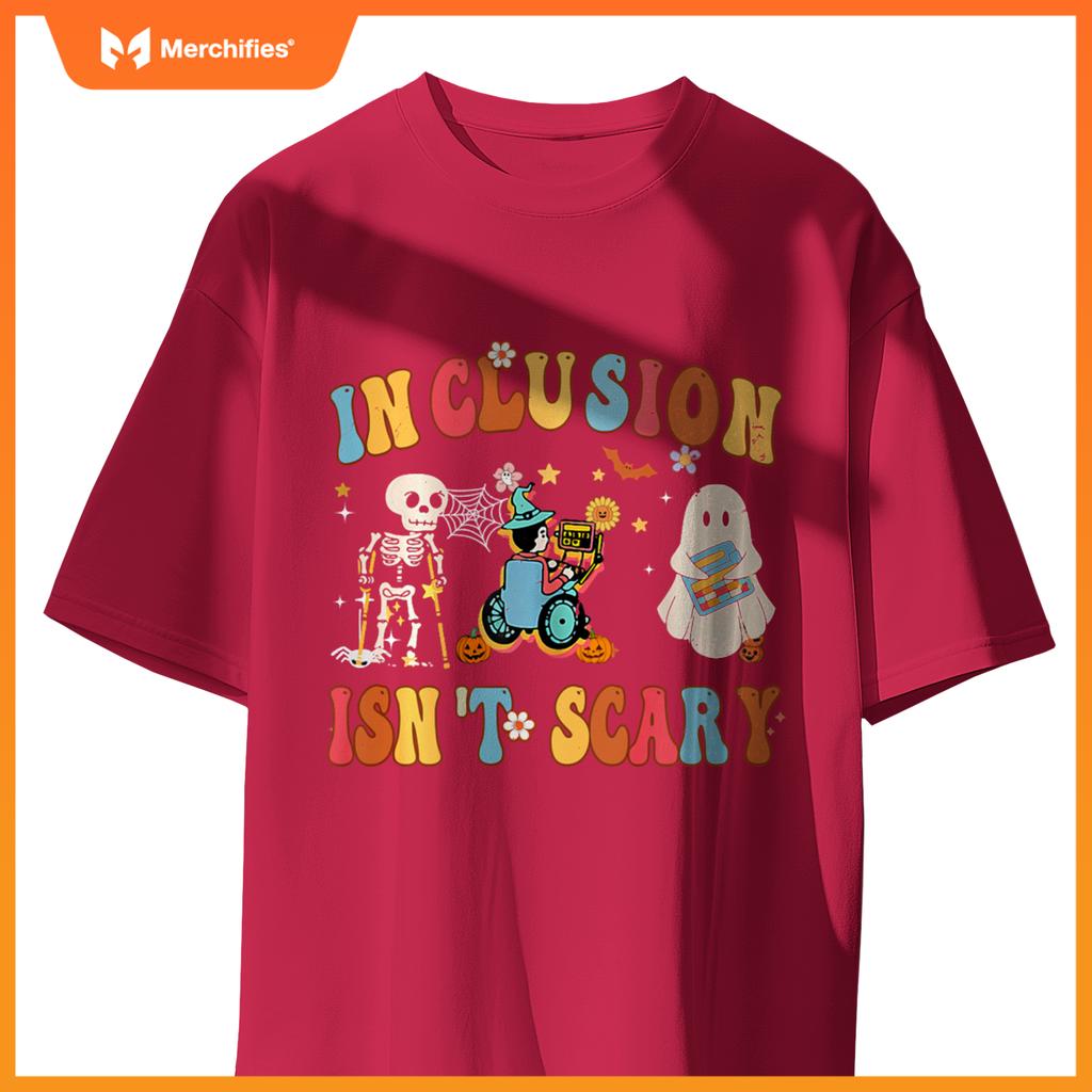 Inclusion Isn't Scary Teacher Skeleton Ghost Cute Halloween