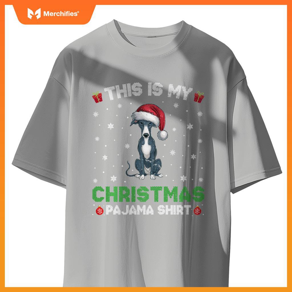 Italian Greyhound Santa Hat Christmas Sweater Pet Dogs T-Shirt