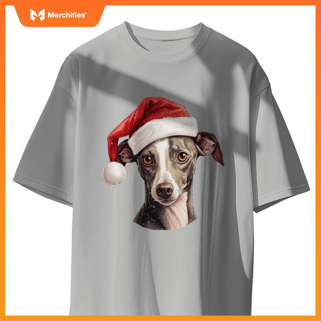 Italian Greyhound Santa Hat Christmas Sweater Pet Dogs T-Shirt