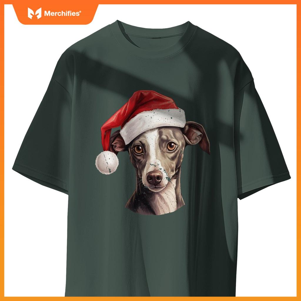 Italian Greyhound Santa Hat Christmas Sweater Pet Dogs T-Shirt