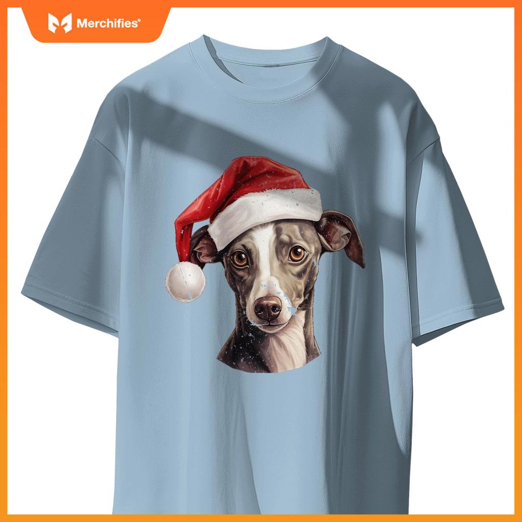 Italian Greyhound Santa Hat Christmas Sweater Pet Dogs T-Shirt
