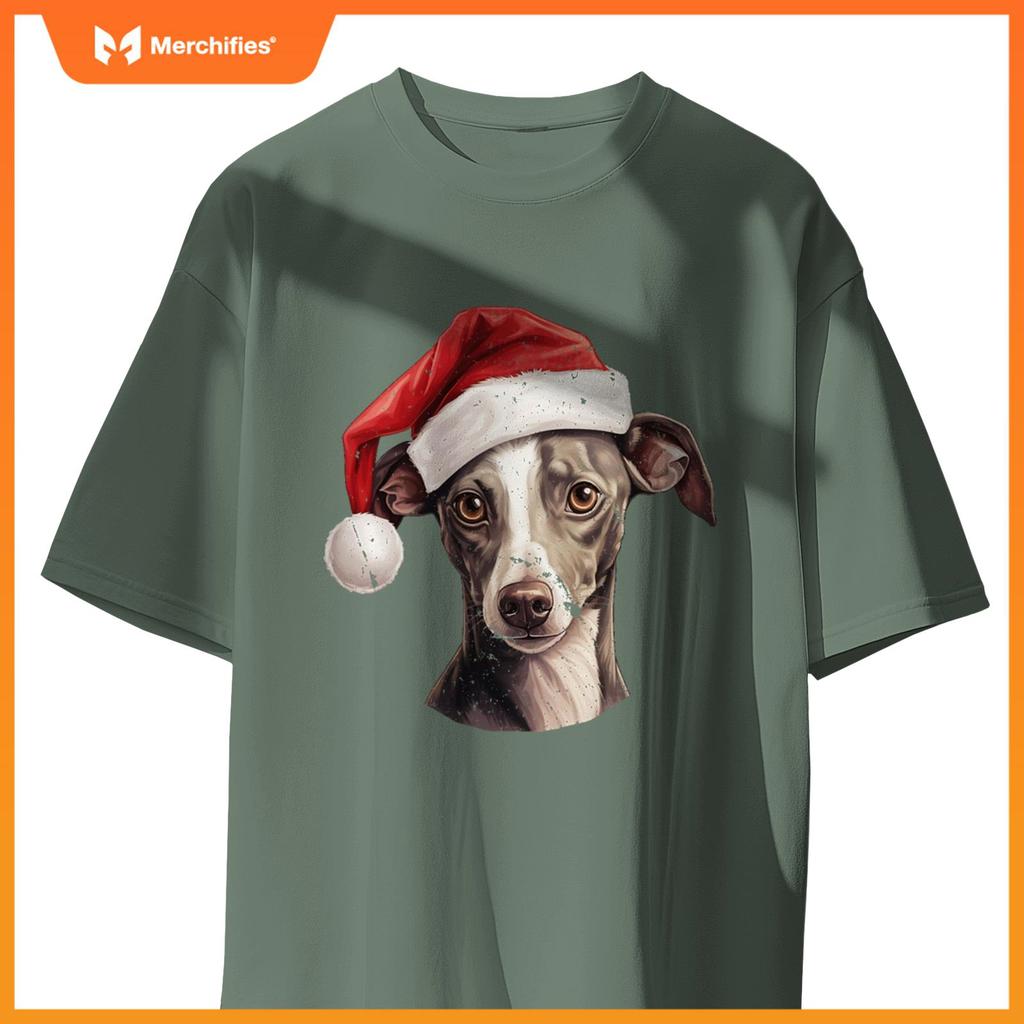 Italian Greyhound Santa Hat Christmas Sweater Pet Dogs T-Shirt