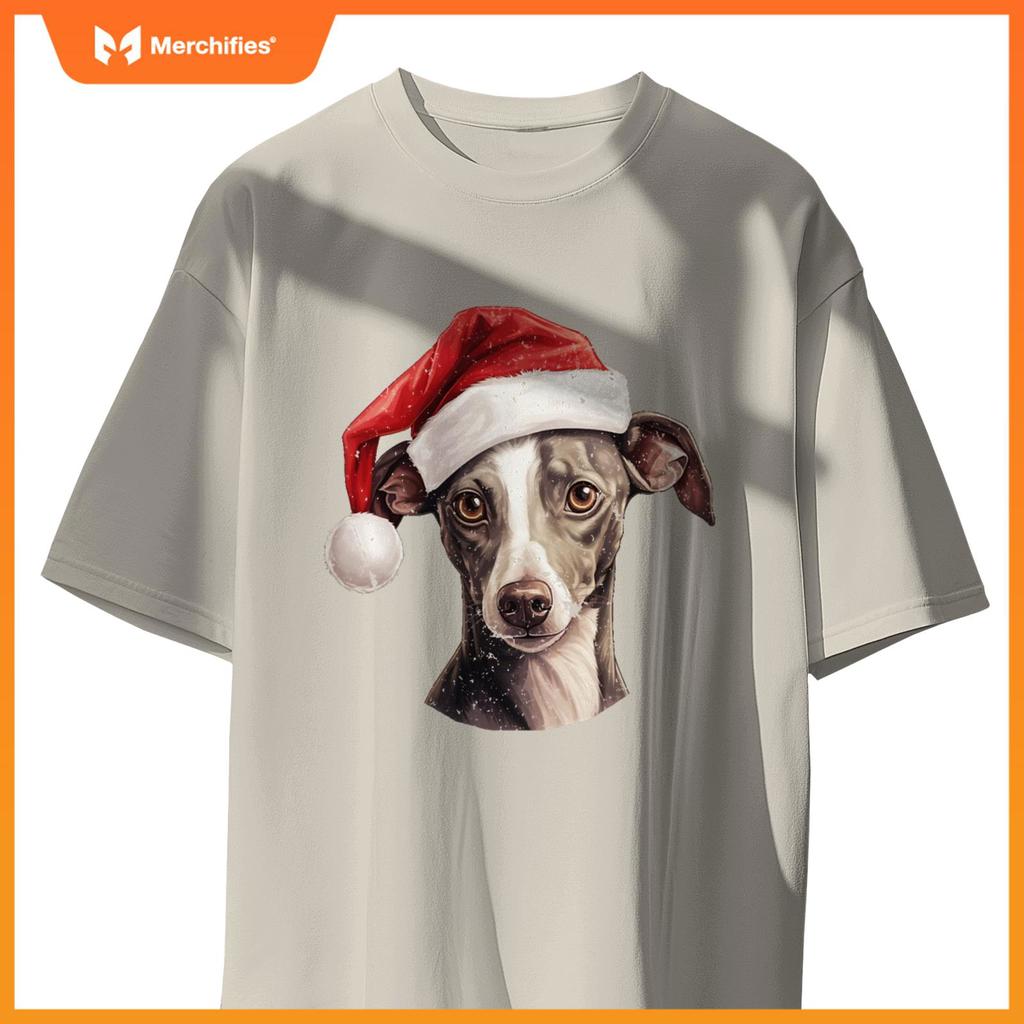 Italian Greyhound Santa Hat Christmas Sweater Pet Dogs T-Shirt