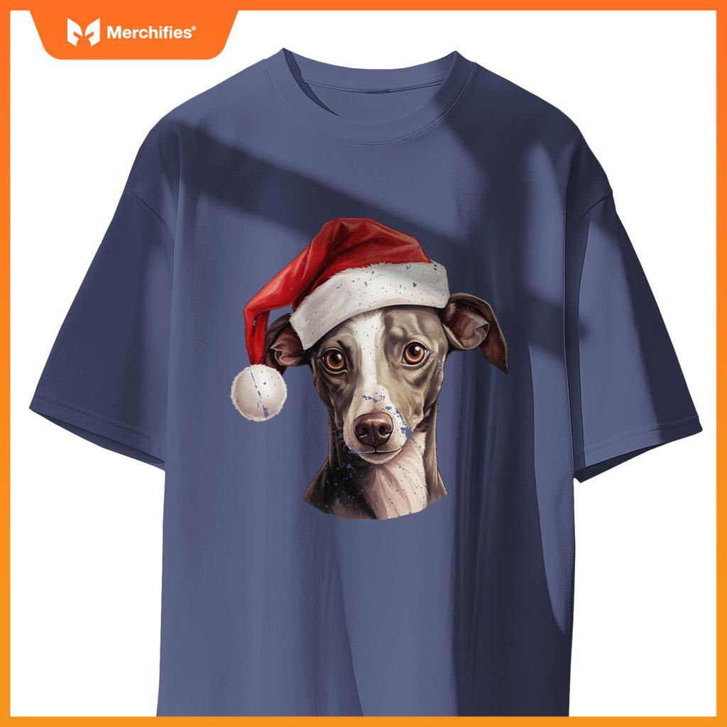 Italian Greyhound Santa Hat Christmas Sweater Pet Dogs T-Shirt