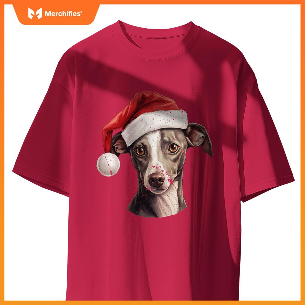 Italian Greyhound Santa Hat Christmas Sweater Pet Dogs T-Shirt