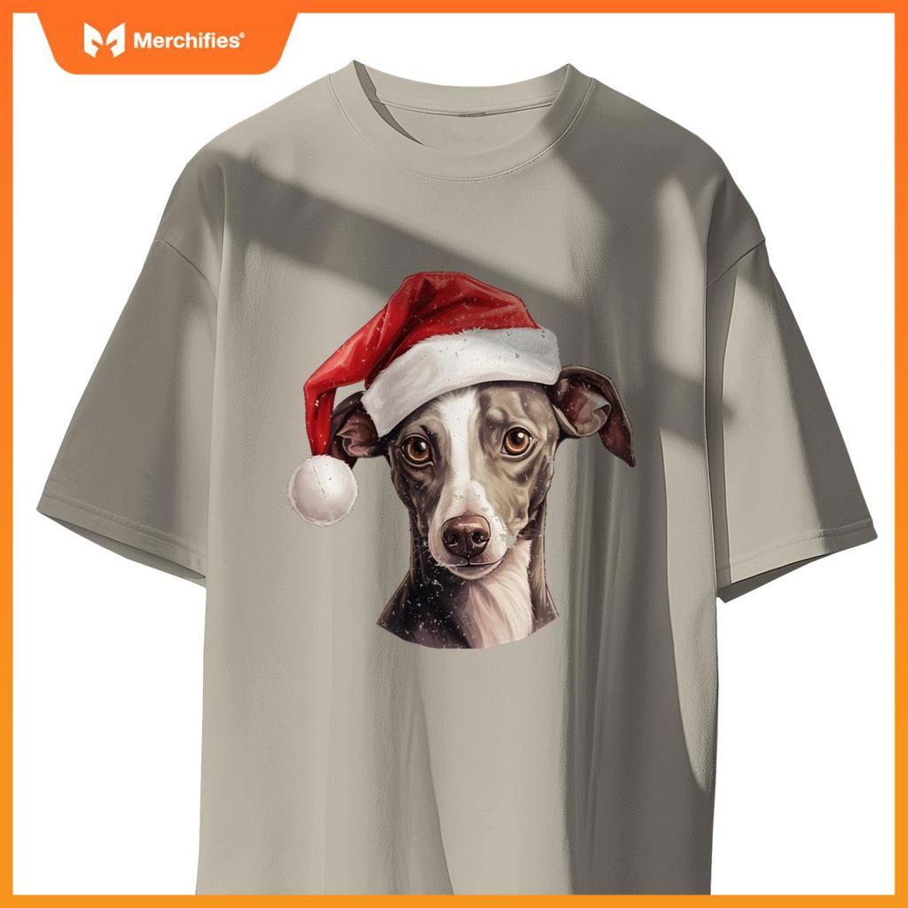 Italian Greyhound Santa Hat Christmas Sweater Pet Dogs T-Shirt