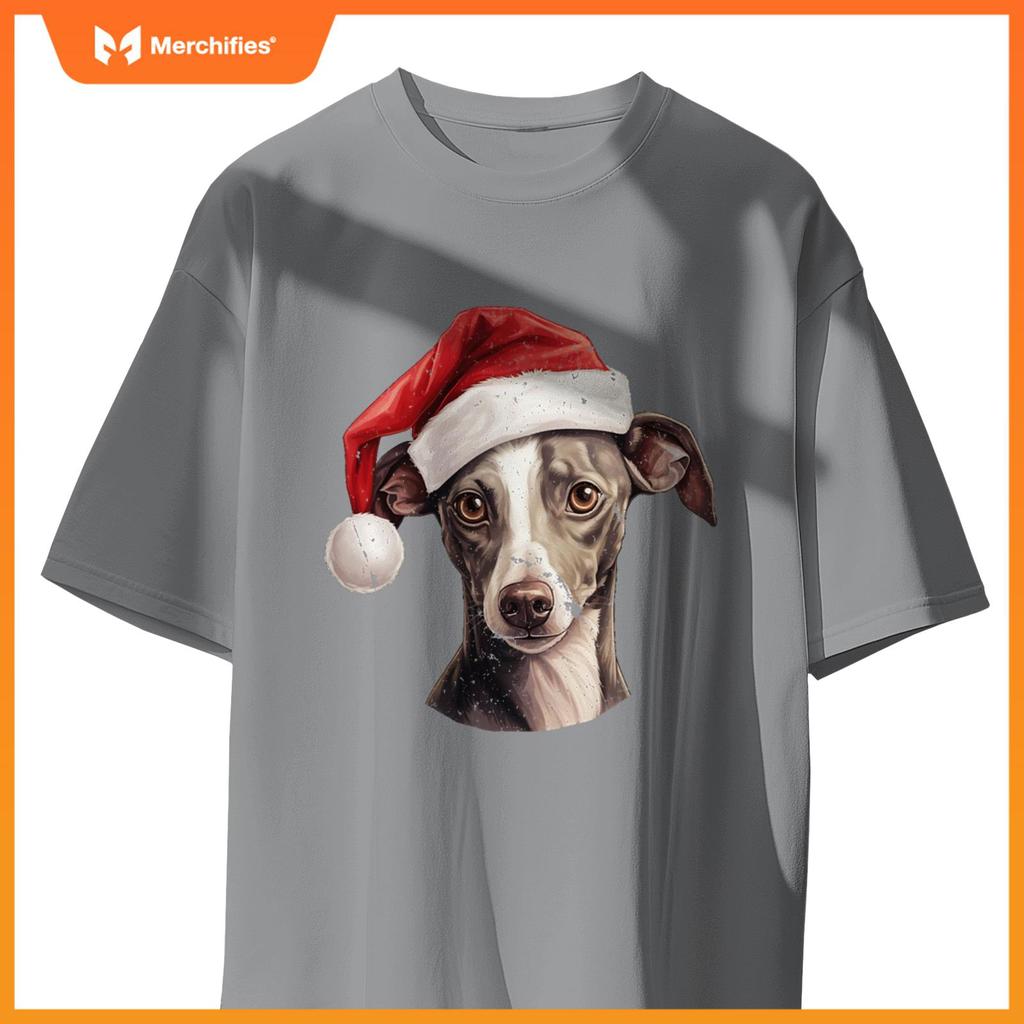 Italian Greyhound Santa Hat Christmas Sweater Pet Dogs T-Shirt