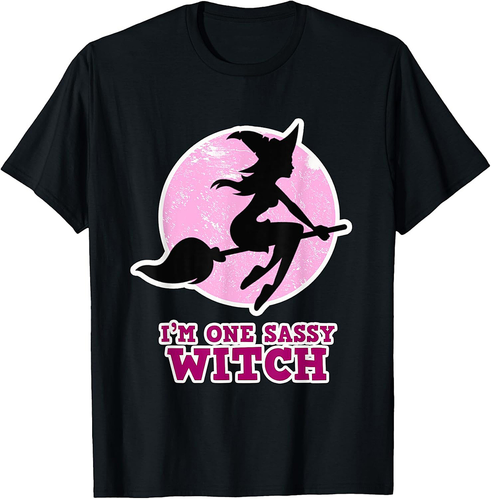 I’m one sassy Witch for Girls - Pink Witch Halloween T-Shirt