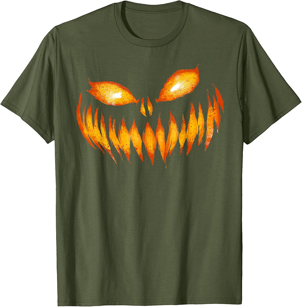 Jack O Lantern Scary Carved Pumpkin Face Halloween Costume T-Shirt