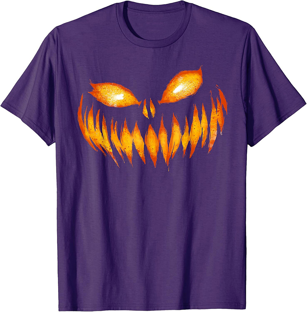 Jack O Lantern Scary Carved Pumpkin Face Halloween Costume T-Shirt