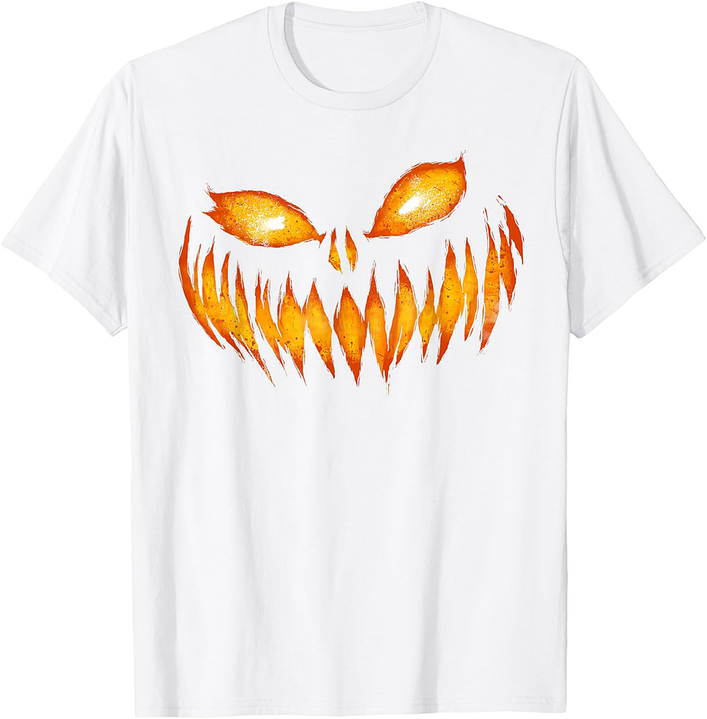 Jack O Lantern Scary Carved Pumpkin Face Halloween Costume T-Shirt