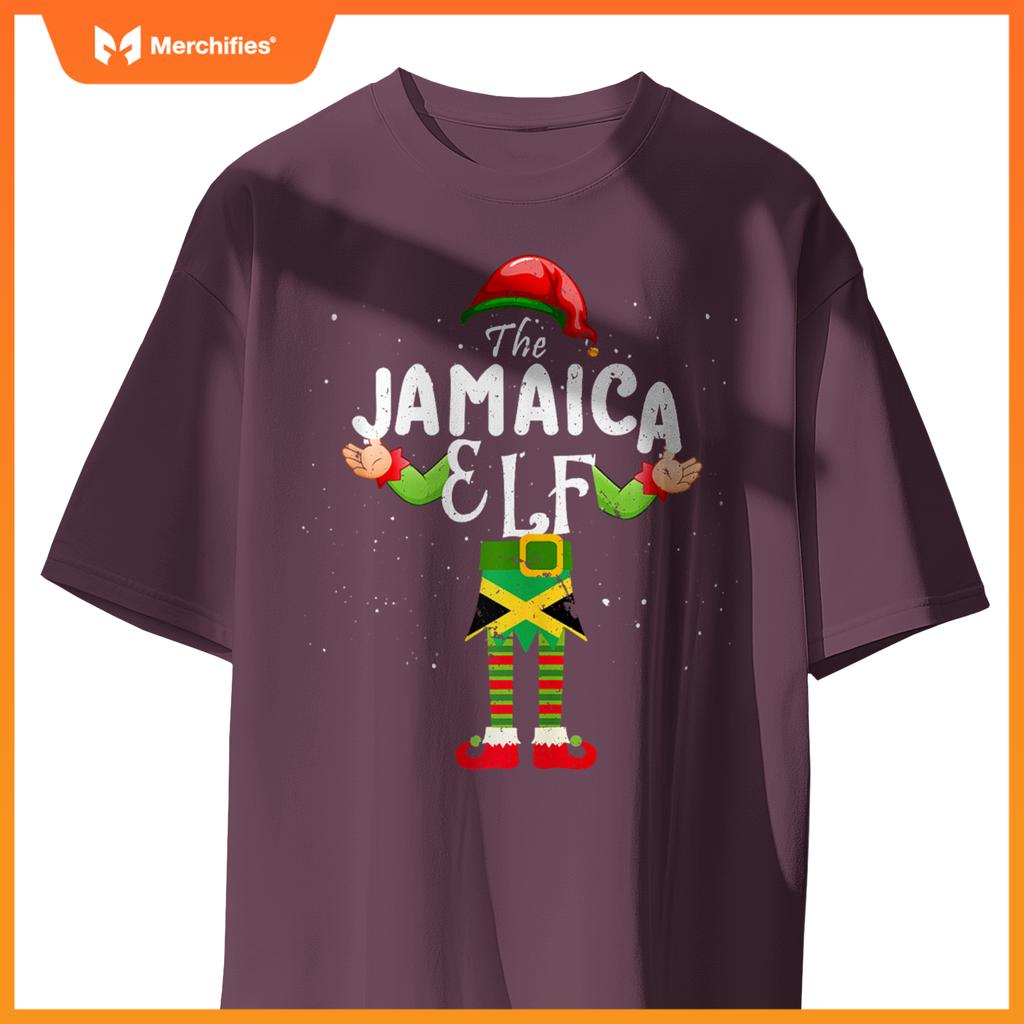 Jamaica Elf Matching Proud Patriotic Group Christmas Party T-Shirt