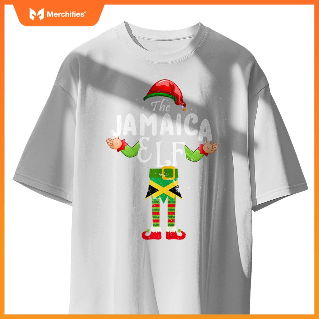 Jamaica Elf Matching Proud Patriotic Group Christmas Party T-Shirt