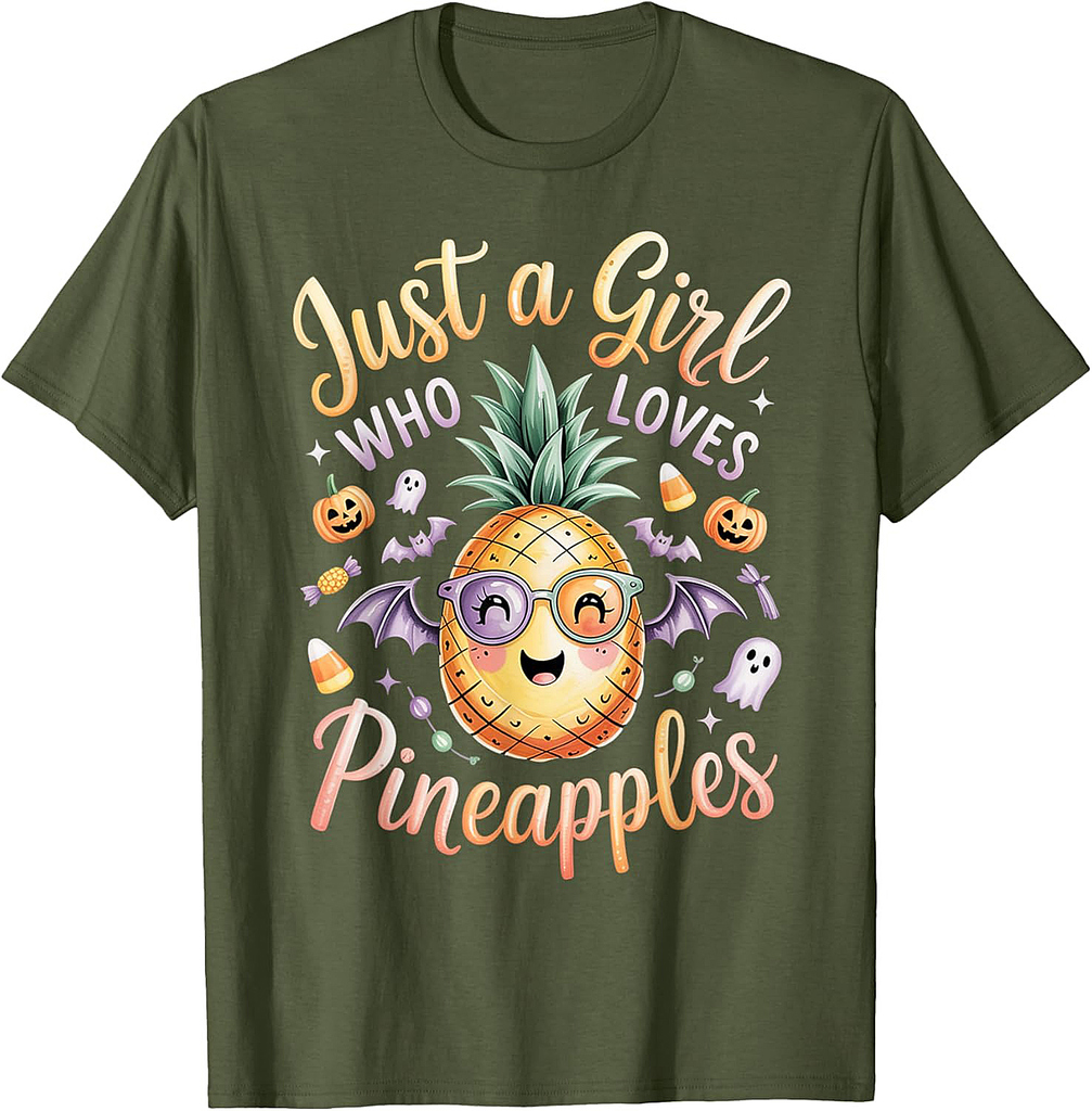 Just A Girl Who Loves Pineapples Cute Halloween Pineapples T-Shirt