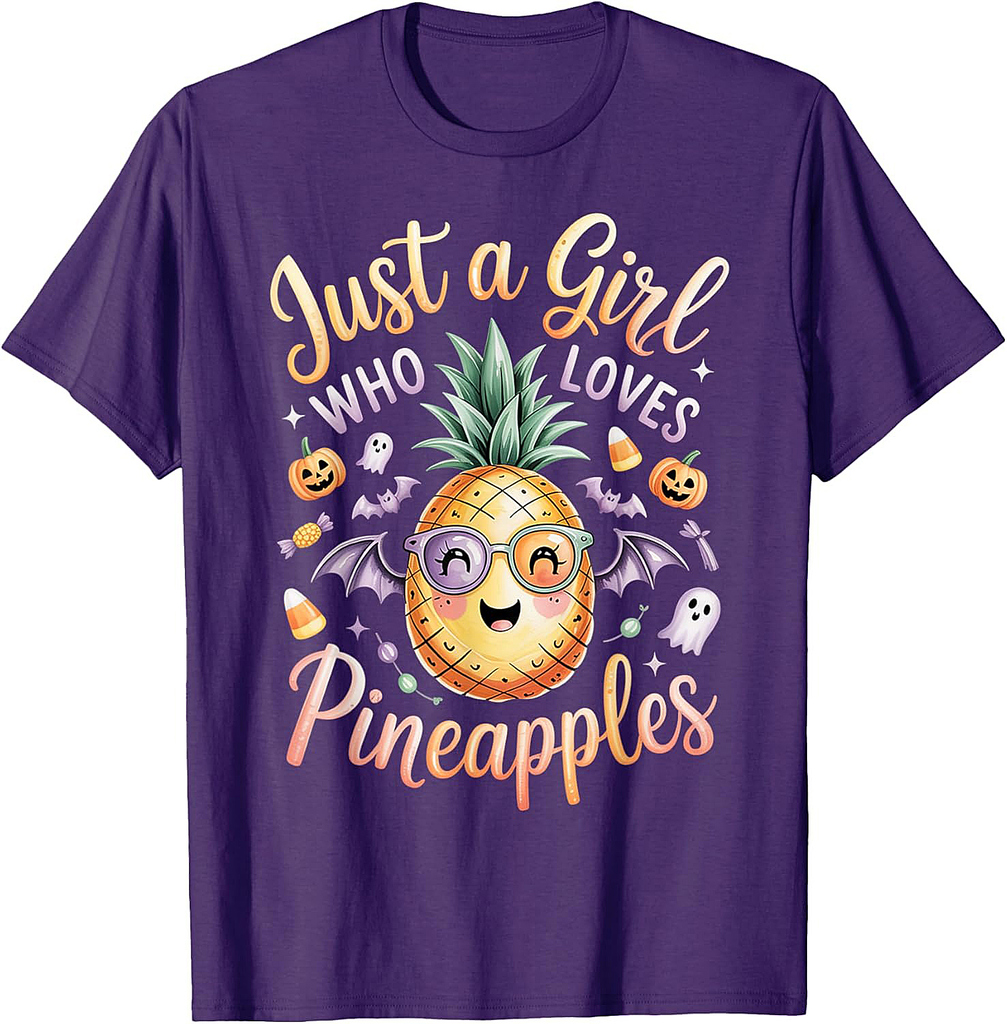 Just A Girl Who Loves Pineapples Cute Halloween Pineapples T-Shirt