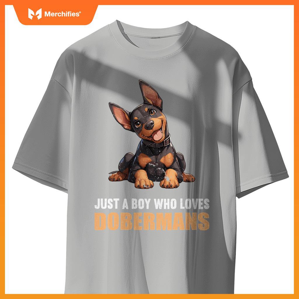 Just a Boy who loves Dobermans Dogs Dog Doberman T-Shirt