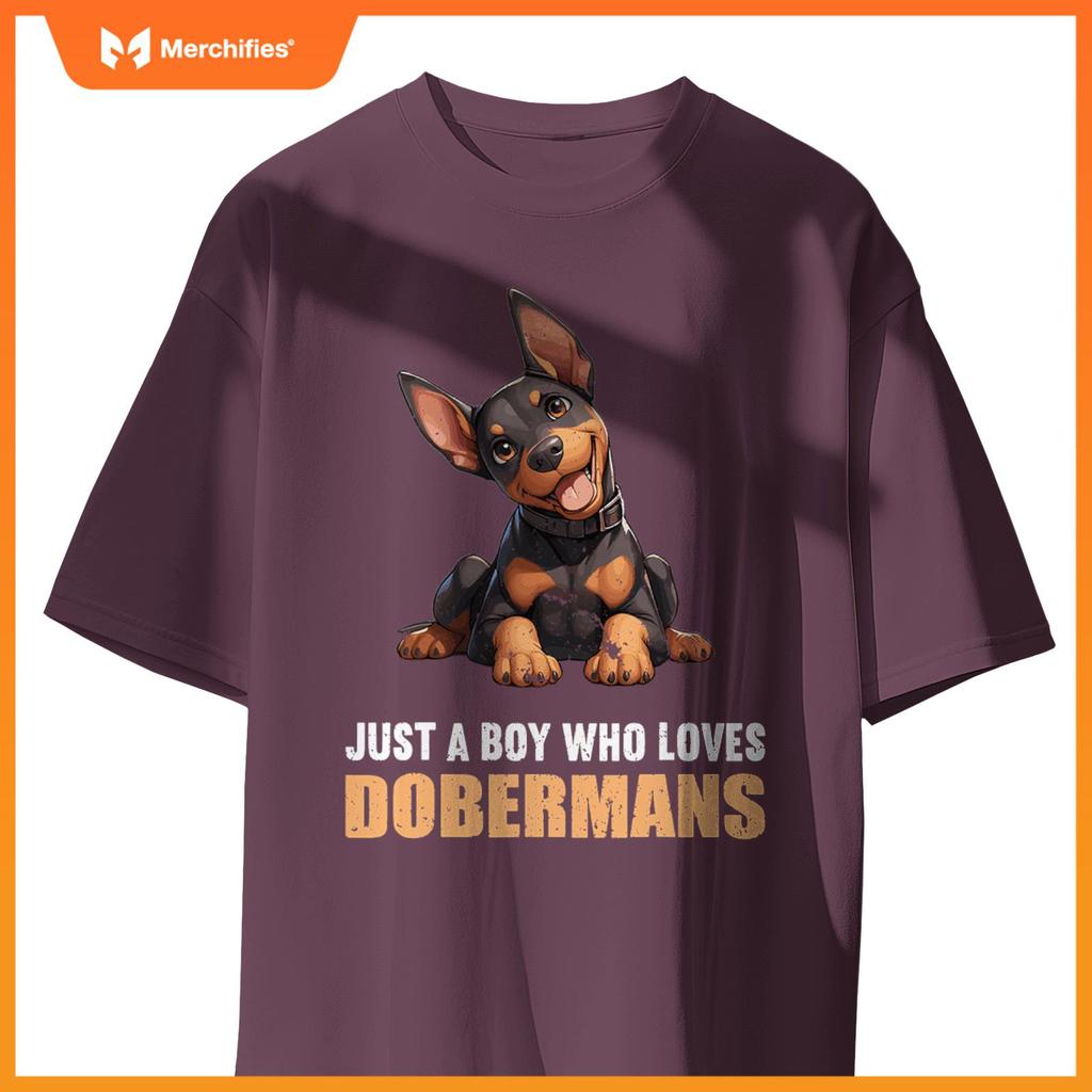 Just a Boy who loves Dobermans Dogs Dog Doberman T-Shirt