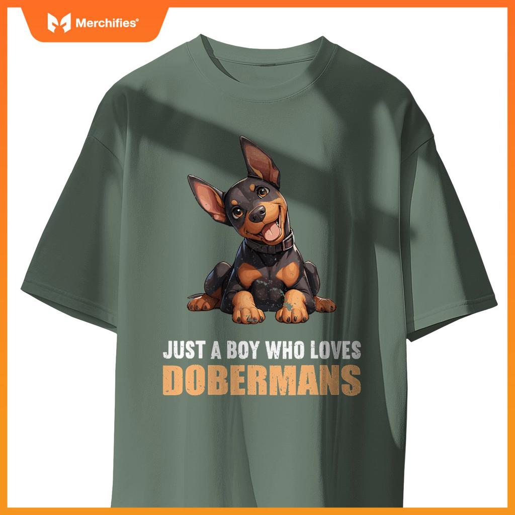 Just a Boy who loves Dobermans Dogs Dog Doberman T-Shirt