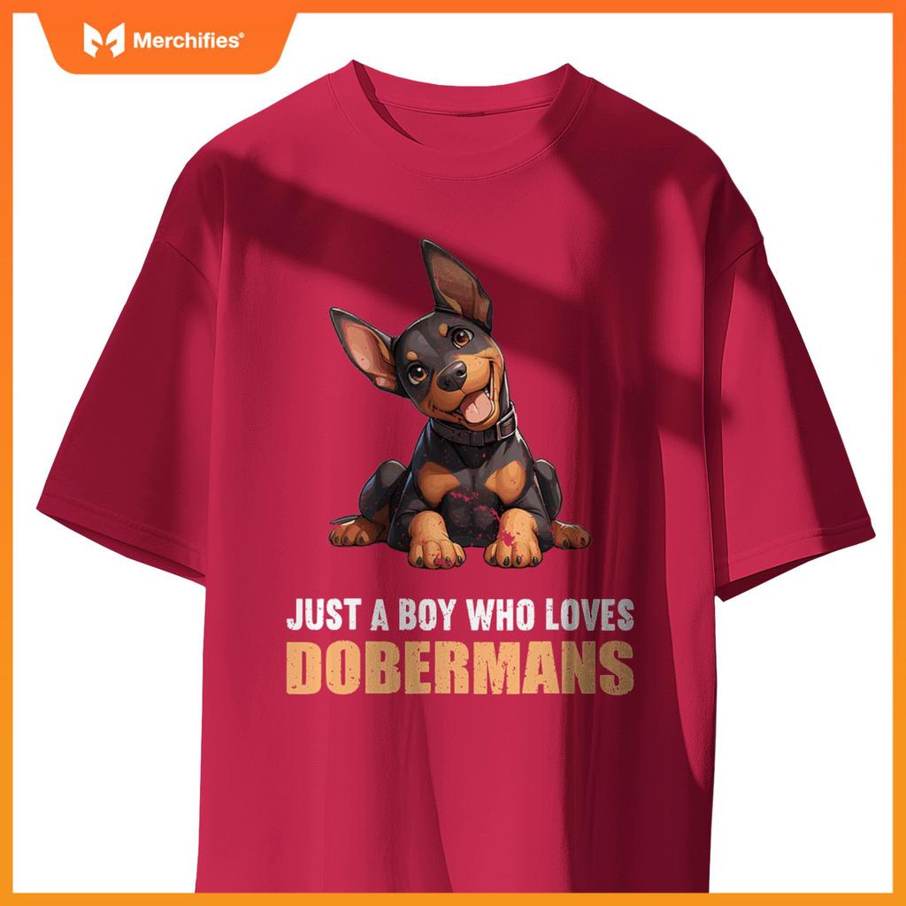 Just a Boy who loves Dobermans Dogs Dog Doberman T-Shirt