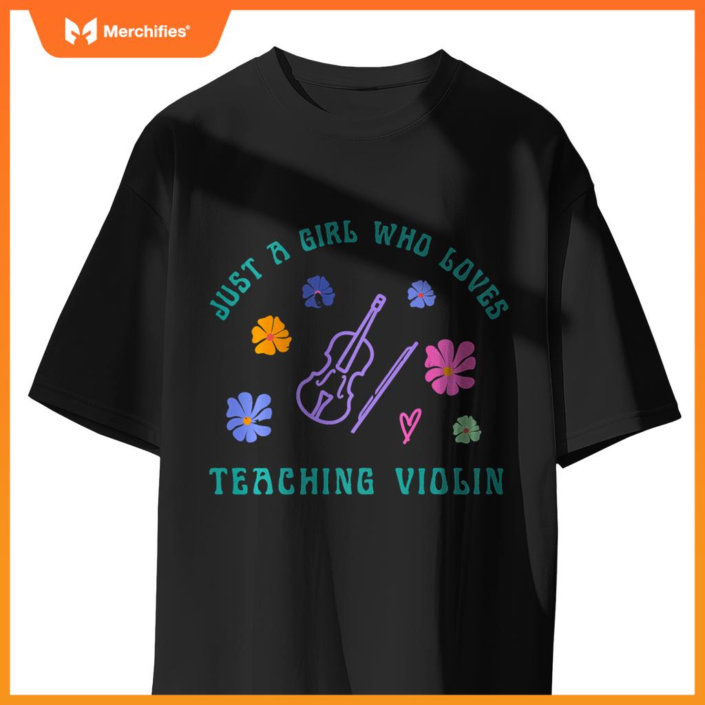 Just a Girl Who Loves Teaching Violin Retro Music Teacher