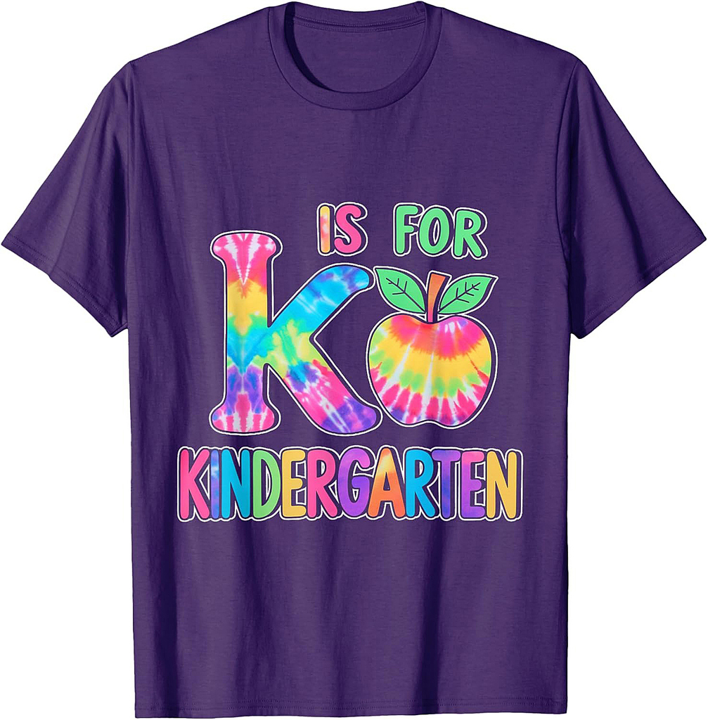 K Is For Kindergarten Teacher Tie Dye Back to School Kinder T-Shirt