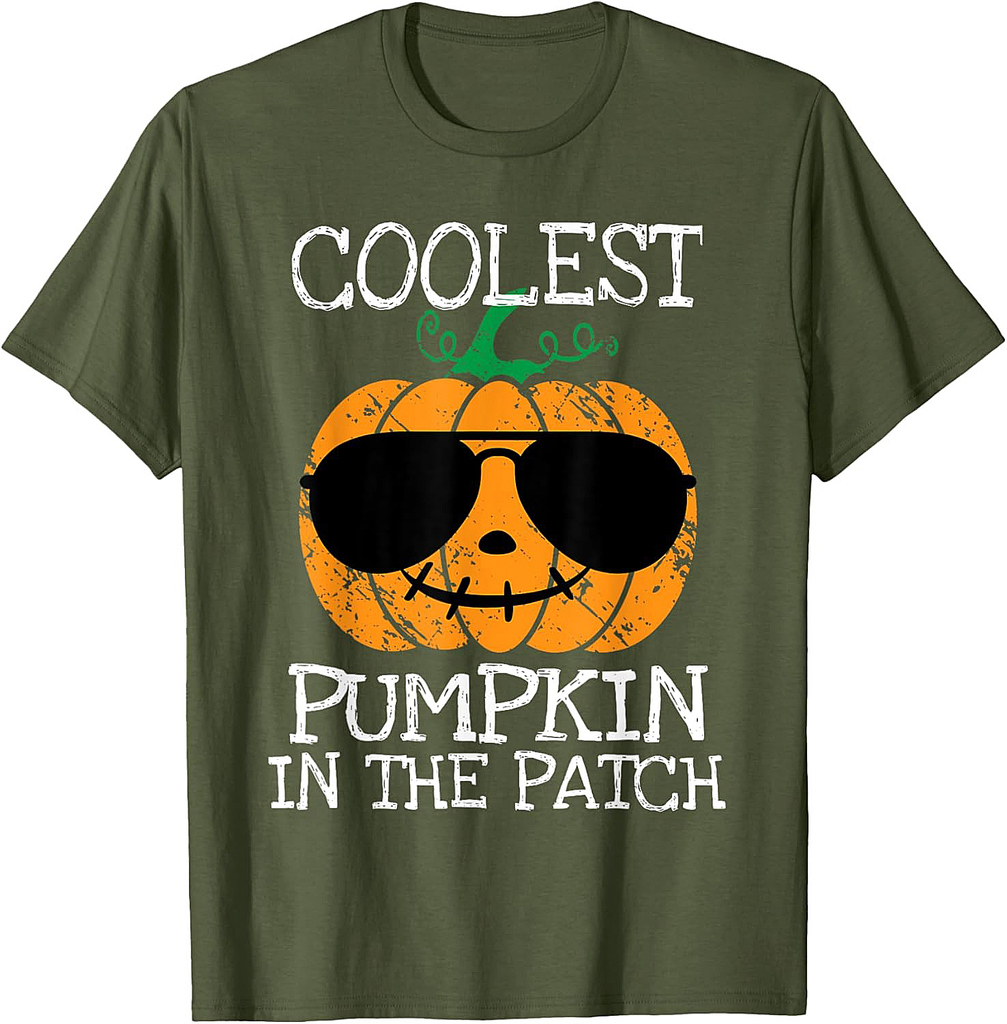 Kids Coolest Pumpkin In The Patch Halloween Boys Girls Teens T-Shirt