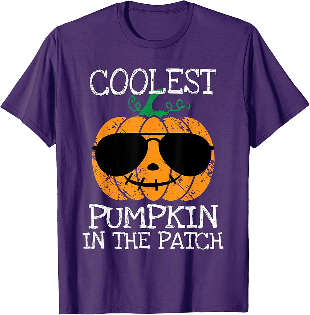 Kids Coolest Pumpkin In The Patch Halloween Boys Girls Teens T-Shirt