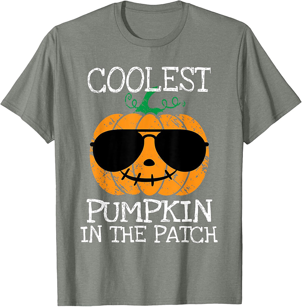 Kids Coolest Pumpkin In The Patch Halloween Boys Girls Teens T-Shirt