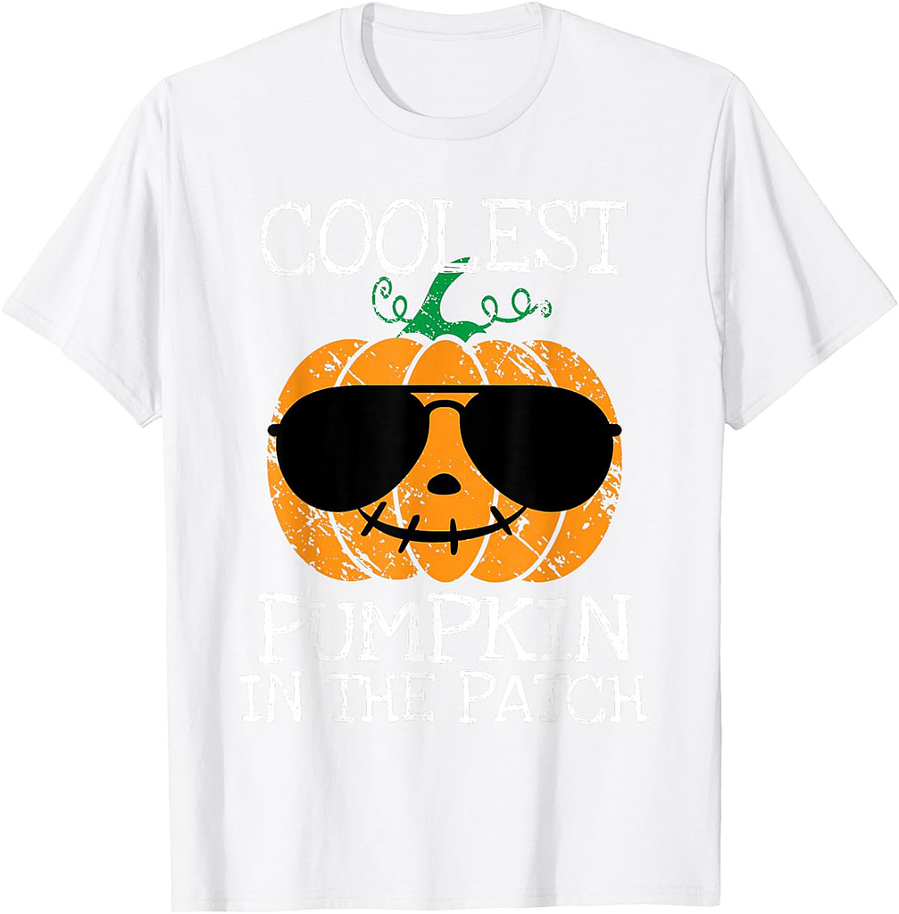 Kids Coolest Pumpkin In The Patch Halloween Boys Girls Teens T-Shirt