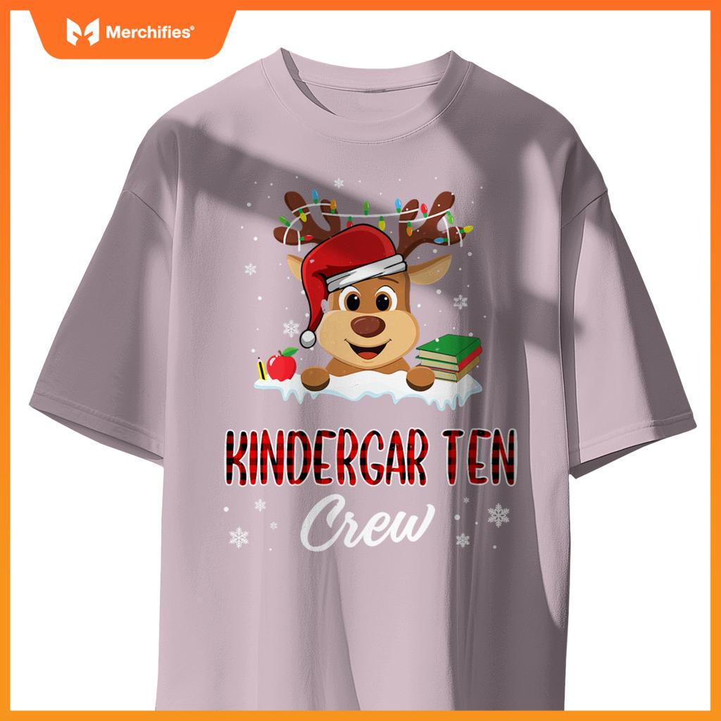Kindergarten Crew Funny Reindeer Teacher Student Christmas