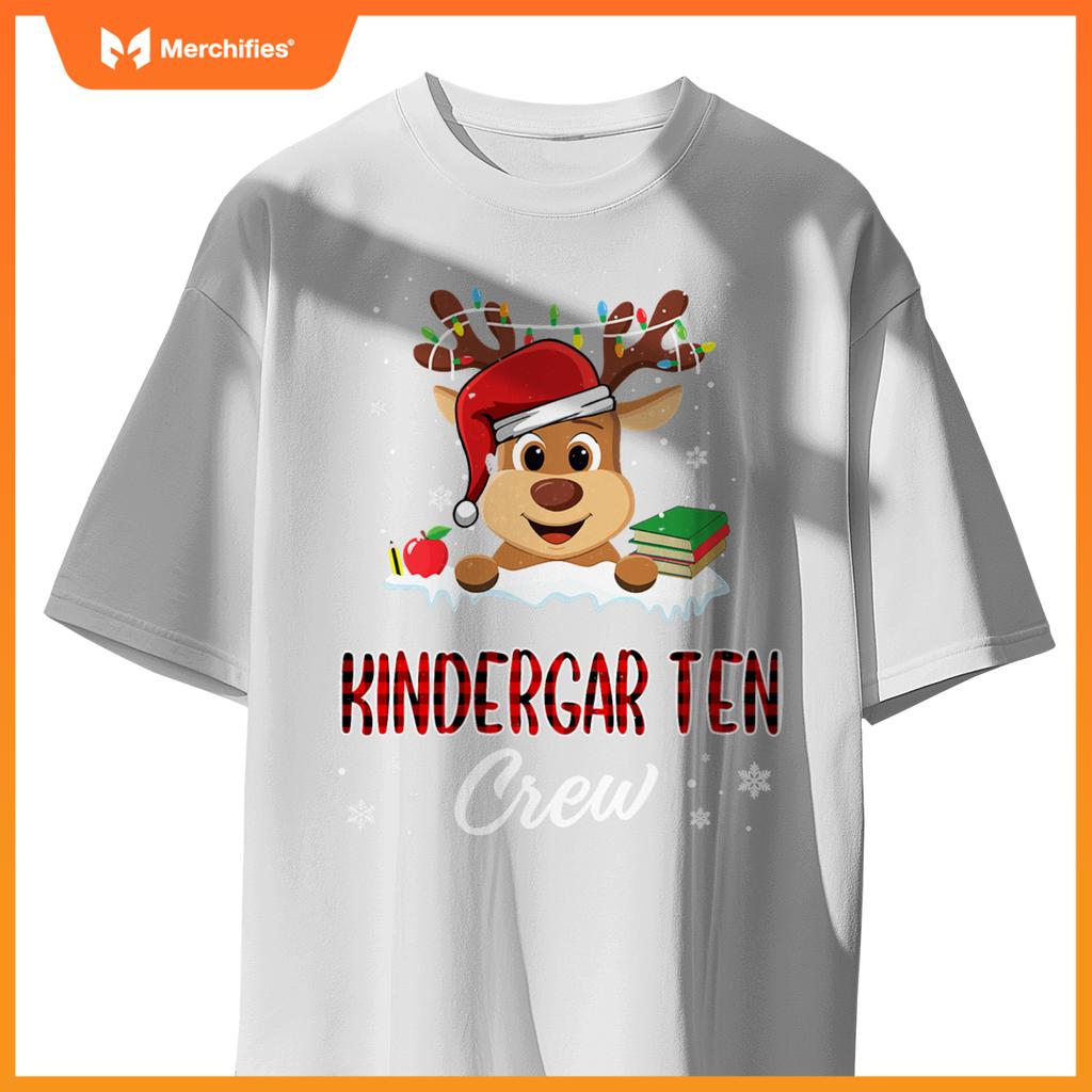 Kindergarten Crew Funny Reindeer Teacher Student Christmas