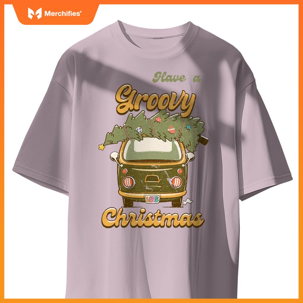 Have Yourself A Groovy Christmas Truck Happy Holiday Xmas T-Shirt
