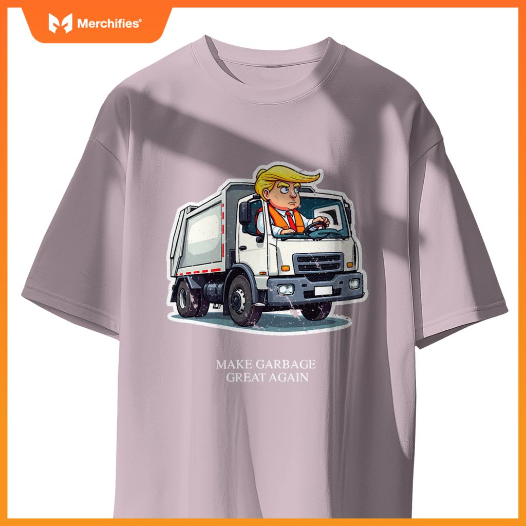 Make Garbage Great Again Funny Trump Garbage Truck Design T-Shirt