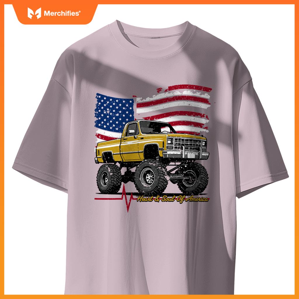 Lifted Squarebody 4Wd  American Pickup Truck T-Shirt