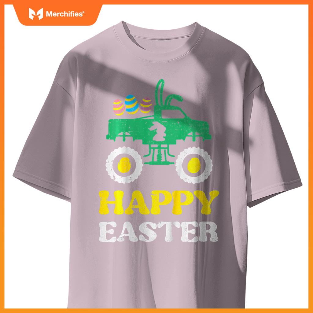 Kids Happy Easter Monster Truck Bunny Rabbit Boys Kids Toddler T-Shirt