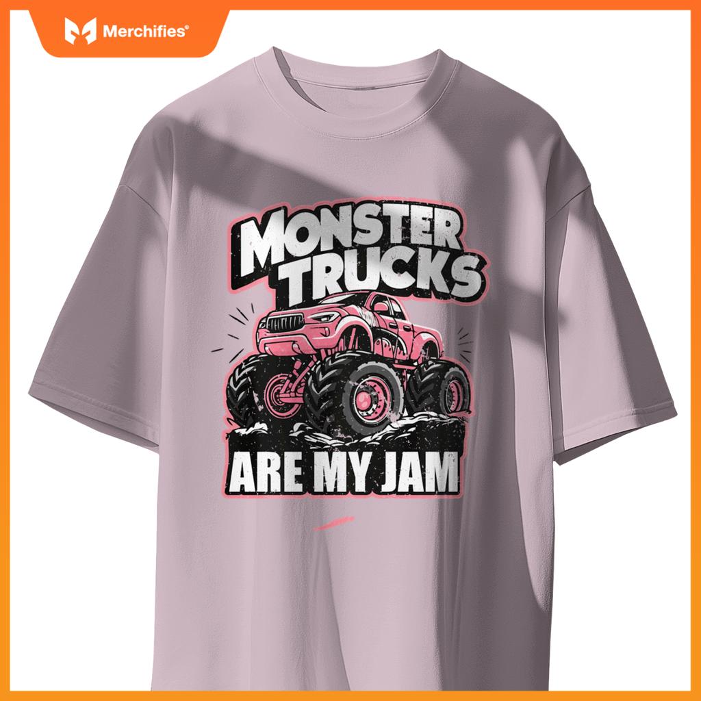 Monster Truck Are My Jam Pink Race Day Outfit For Car Lover T-Shirt
