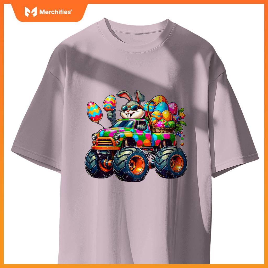 Kids Easter Day Bunny Monster Truck Eggs Cool Rabbit T-Shirt