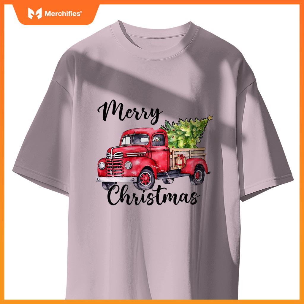 Merry Christmas Red Truck,  Holiday Truck With Tree T-Shirt