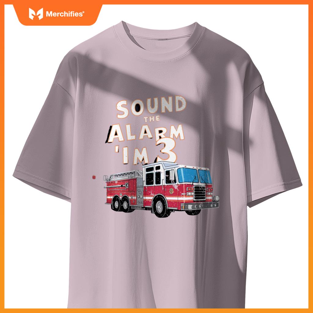 Kids Fire Truck 3 Year Old Firefighter 3rd Birthday Boy T-Shirt