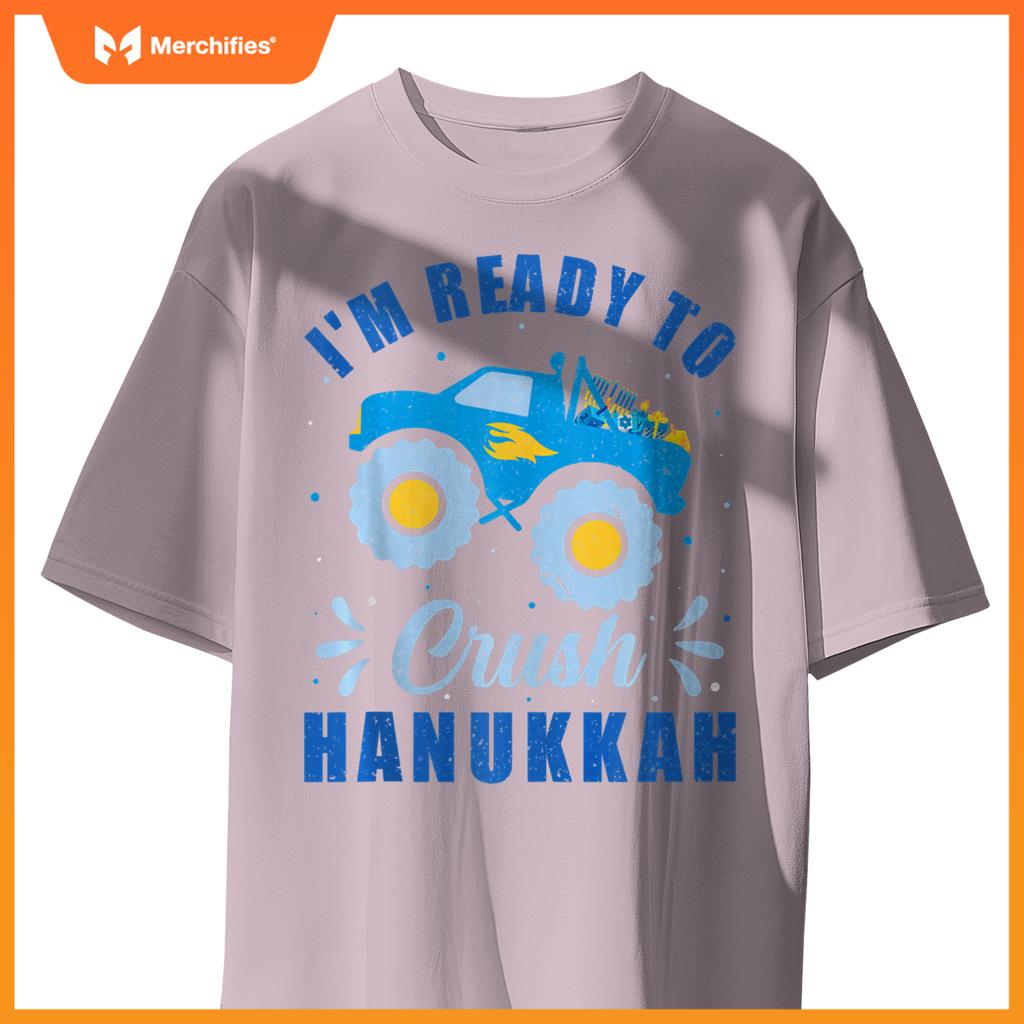 I'm Ready to Crush Hanukkah Monster Truck Chanukah Kids Boys T-Shirt